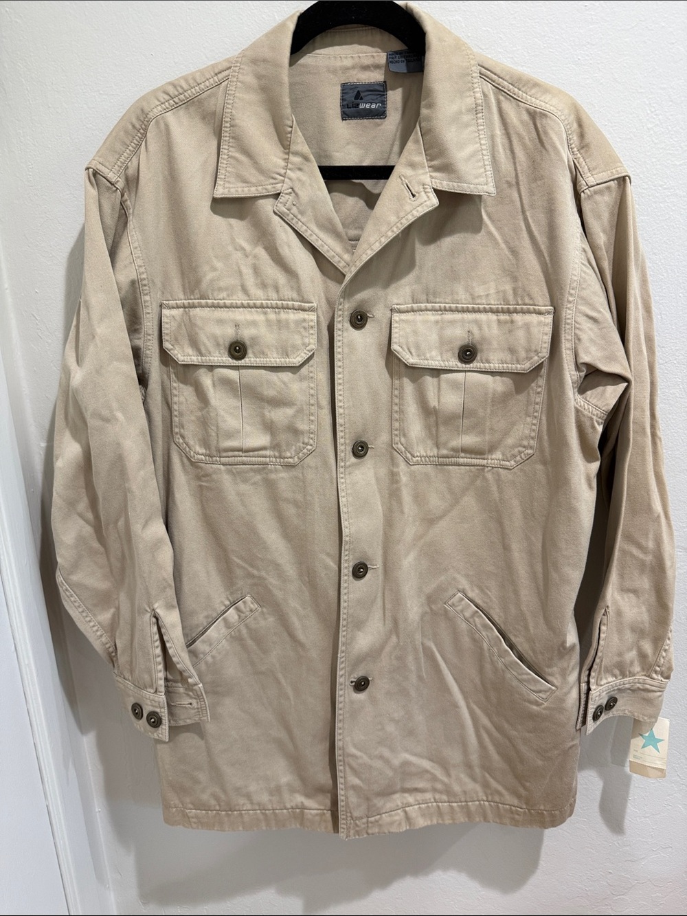 NWT Vintage Liz Claiborne Beige Utility Field Jacket